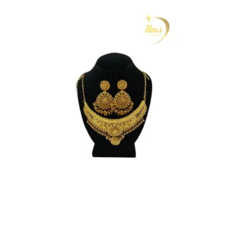 1 Gram Gold Farming Choker and Earrings Set for Women