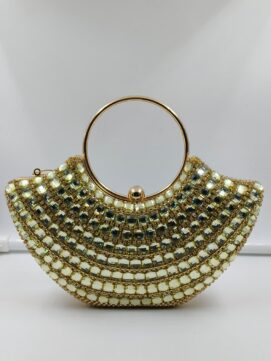 LxB HB Stone Gold Designer Clutch