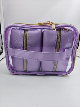 3-Piece Transparent Makeup Organizer Bag Set with Handle | Travel Toiletry Kit