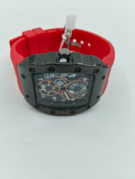 CNA Boys Watch M05 B22 | Luxury Square Skeleton Dial Kids Watch | Multi-Color Silicone Strap | Sporty Wrist Watch for Boys