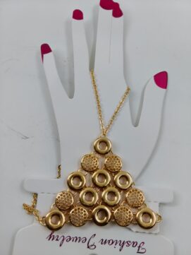 Designer Gold-Plated Circular Pattern Hand Harness