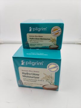 Pilgrim Korean Rice Water Hydra Glow Moisturizer 50Gm with 5 Hyaluronic Acids, 3% Niacinamide, 5 Ceramides | 5x Hydration & Instant Glass Skin | Oil-Free, Lightweight Gel | All SkinTypes | Women,Men