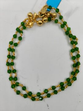 Gold Plated  Crystal Double Layer Anklet