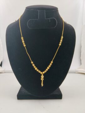 Gold Plated Ball Bead Chain with Tassel Drop | Lightweight Fancy Chain
