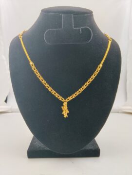 Gold Plated Krishna Pendant Box Chain | Temple Design Necklace