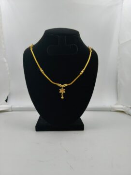 Gold Plated Star Flower AD Stone Mesh Chain | Ball Drop