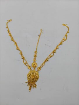 Micro Gold Floral Filigree Netthichudi Set | 2-Piece Temple Forehead Ornament Set