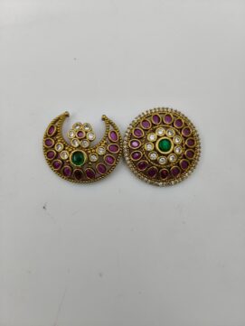 Kemp Stone Floral & Crescent Nose Pin Set