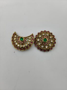 Kemp Stone Floral & Crescent Nose Pin Set