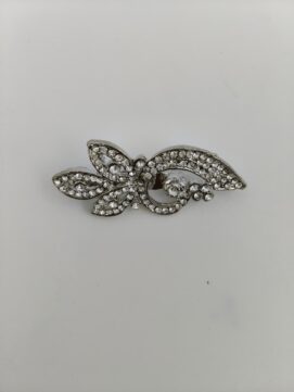 Dazzling Silver-Toned Floral Wing Brooch with Brilliant Crystal Pavé
