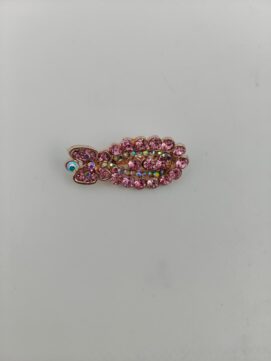 Petite Rose Gold Butterfly Brooch with Pink and Iridescent Stones