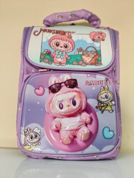 Mokoko Labubu 3D Pop-Out Character School Backpack – Lavender Purple Multi-Compartment Bag