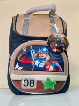 Captain America 3D Hero Series School Backpack with Detachable Round Coin Purse