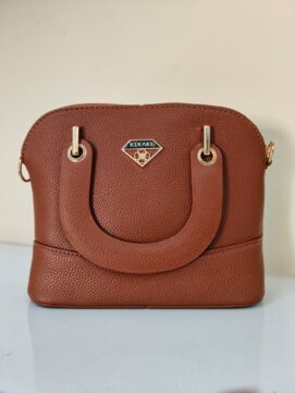 "KEKAKE" Textured Faux-Leather Satchel with Elegant U-Shaped Handle