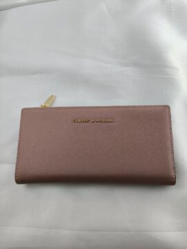 Saffiano "Classic & Modern" Bifold Wallet – Mauve Rose Vegan Leather Organizer & Slim Professional Clutch