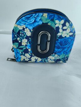 Floral Arch Double-Zip Mini Wallet – Botanical Print Multi-Compartment Compact Coin Purse & Card Holder