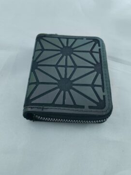 Geometric Prism Zip-Around Wallet – Architectural Matte Textured Card & Coin