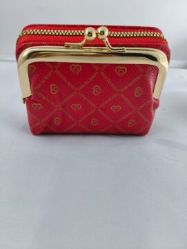 Elegant Vegan Leather Kiss-Lock Clutch – Secure Zip-Around Organizer