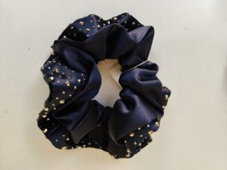 Faceted Jewel Accented Satin Hair Cloud – Statement Scrunchie