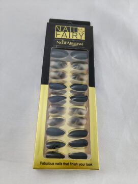 Midnight Smoke & Onyx Press-On Nail Kit – 24pc Designer Set by Noor Alazawi