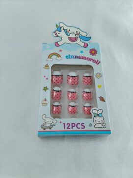 Sanrio Cinnamoroll Edition: Pink Polka Dot Press-On Nail Kit – 12pc DIY Reusable Set