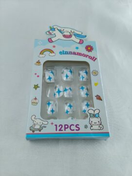 Sanrio Cinnamoroll Edition: Sparkle Star Press-On Nail Kit – 12pc DIY Reusable Set