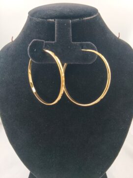 Xuping 18K Gold Plated Etched Starburst Hoop Earrings – High-Shine Polished Set