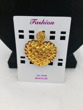 Grand Filigree Heart Statement Pendant in 24K Gold-Tone Finish