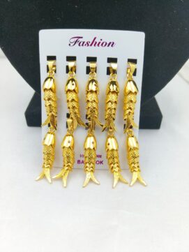 Fashion Bangkok Gold-Tone Articulated Koi Fish Pendant Set - 10 Pieces