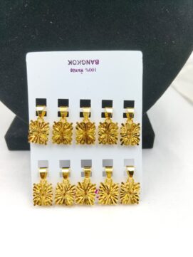 Gold-Plated Bangkok Flower Pendant Set - 10 Pieces