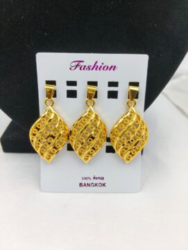 Fashion Bangkok Gold-Tone Filigree Marquise Pendant Set - 3 Pieces