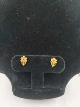 Gold-Tone Crystal Floral Clip-On Nose Ring - Set of 2