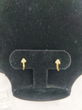 Gold-Tone Triple Crystal Leaf Clip-On Nose Ring - Set of 2