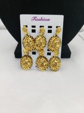 Gold-Tone Oval Floral Filigree Pendant