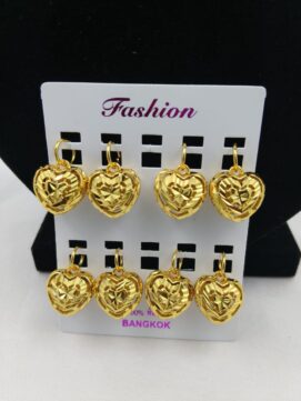 Gold-Tone Layered Cutwork Heart Pendant