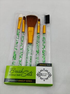 5-Piece Glitter Makeup Brush Set – Green