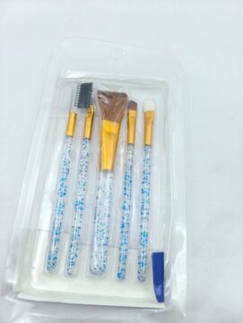 5-Piece Glitter Makeup Brush Set – Blue