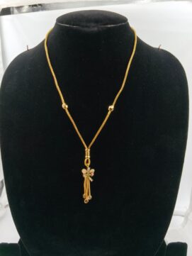 Gold-Plated Butterfly Pendant Chain Necklace with Colorful Stone Tassel