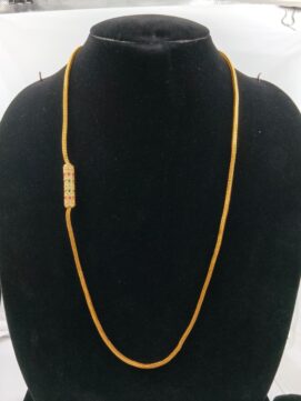 Gold-Plated Side Cylindrical AD Stone Chain Necklace