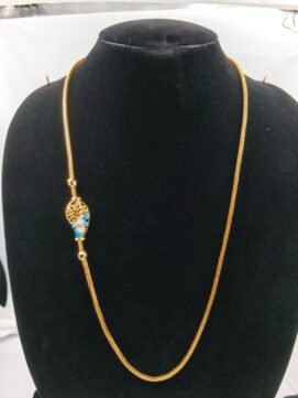 Gold-Plated Side Butterfly Enamel Chain Necklace
