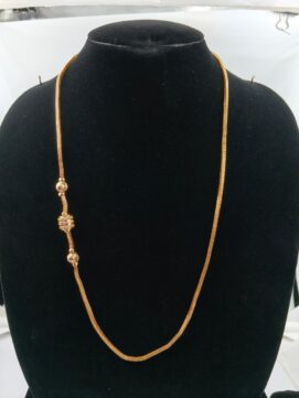 Gold-Plated Side AD Stone Barrel Chain Necklace