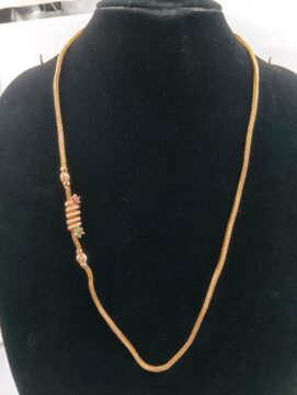 Gold-Plated Side Multicolor AD Stone Coil Chain Necklace