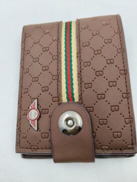Brown Monogram PU Leather Bi-Fold Men’s Wallet