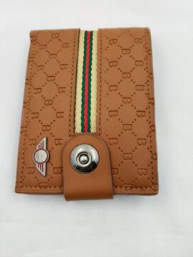 Tan Monogram PU Leather Bi-Fold Men’s Wallet