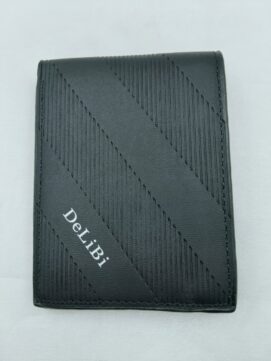 Black Textured PU Leather Bi-Fold Men’s Wallet