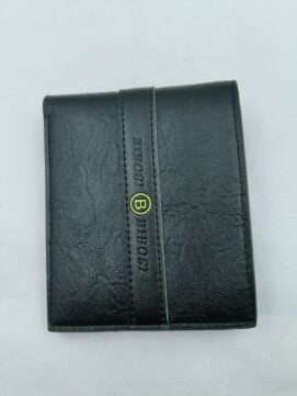Black Textured PU Leather Bi-Fold Men’s Wallet