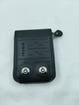 Black PU Leather Zip-Around Men’s Wallet