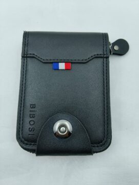 Black PU Leather Zip-Around Men’s Wallet