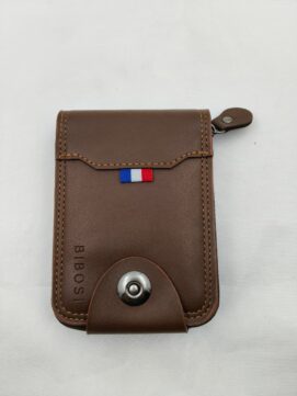 Brown PU Leather Zip-Around Men’s Wallet