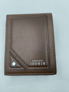 Brown Textured PU Leather Bi-Fold Men’s Wallet
